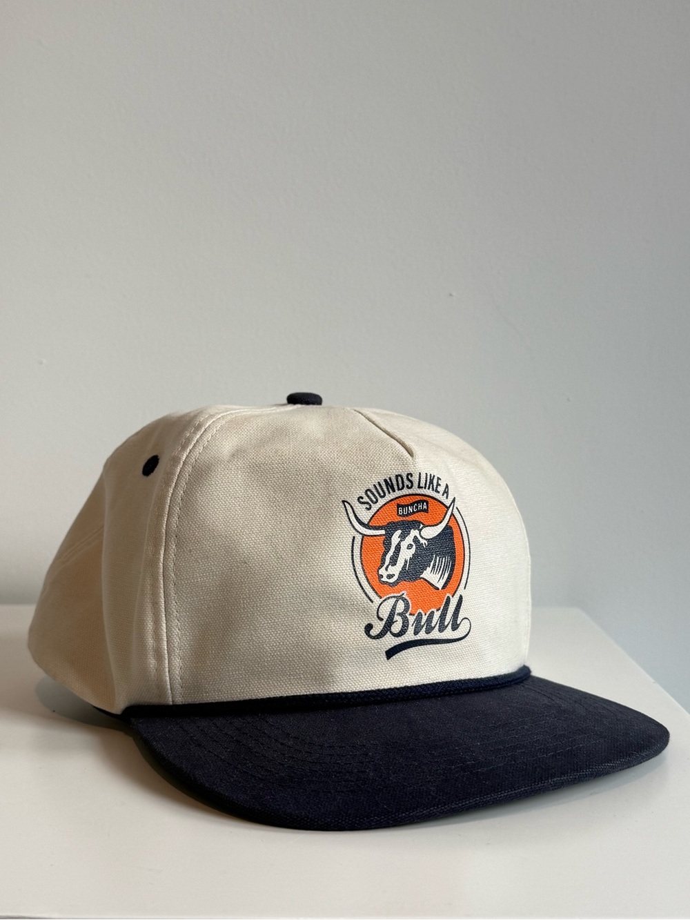 Sendero Provisions Two-Tone Cream and Black Bull Logo Cap